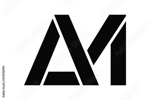 abstract letter am logo vector design template