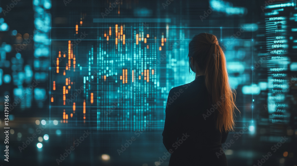 Professional business woman working on a project together in the office Using economic growth charts and network connections to accompany the data. in Innovation analyzing future trends Professional business woman working on a project together in the office Using economic growth charts and network connections to accompany the data. in Innovation analyzing future trends
