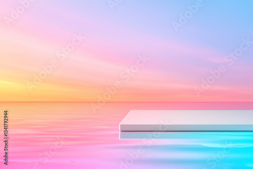 Minimalist artwork depicting blurred horizons gently merging with pastel hues, symbolizing unclear