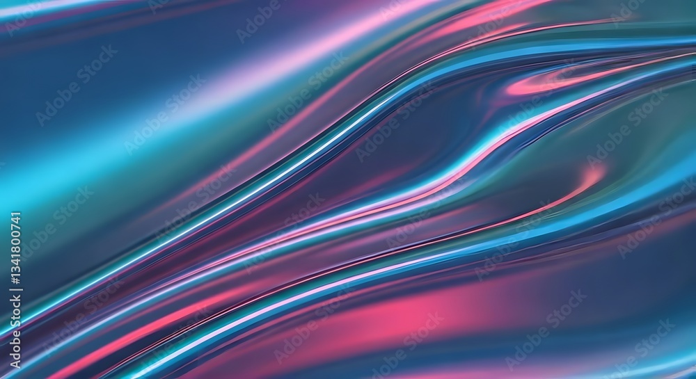 A futuristic holographic background with a smooth, iridescent texture, reflecting neon blue and purple hues, Ai Generated A futuristic holographic background with a smooth, iridescent texture, reflecting neon blue and purple hues, Ai Generated