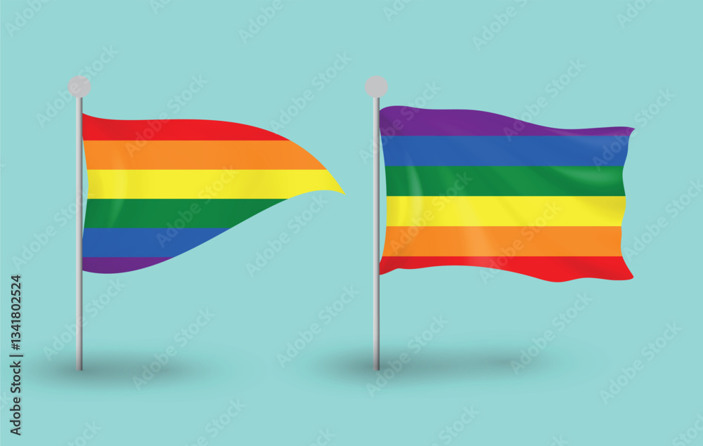 Obraz premium LGBT Pride Flags. Rainbow Flag Symbol of Equality and Diversity. Editable image.