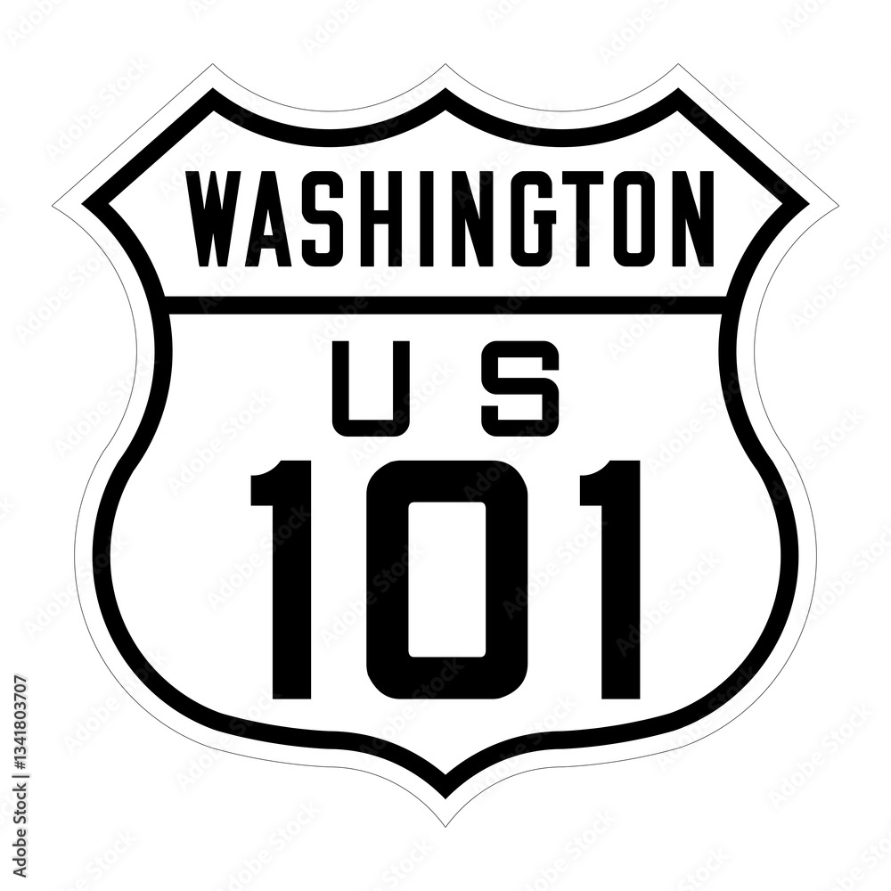 Naklejka premium Washington us route 101 sign