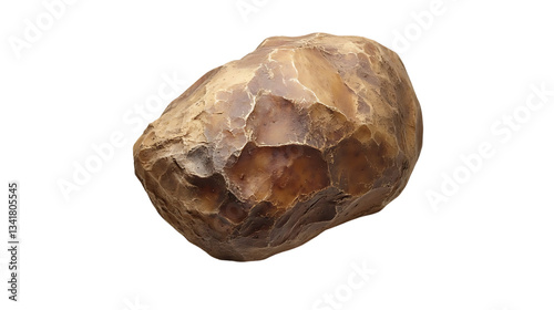 A single chert nodule is isolated against a black background