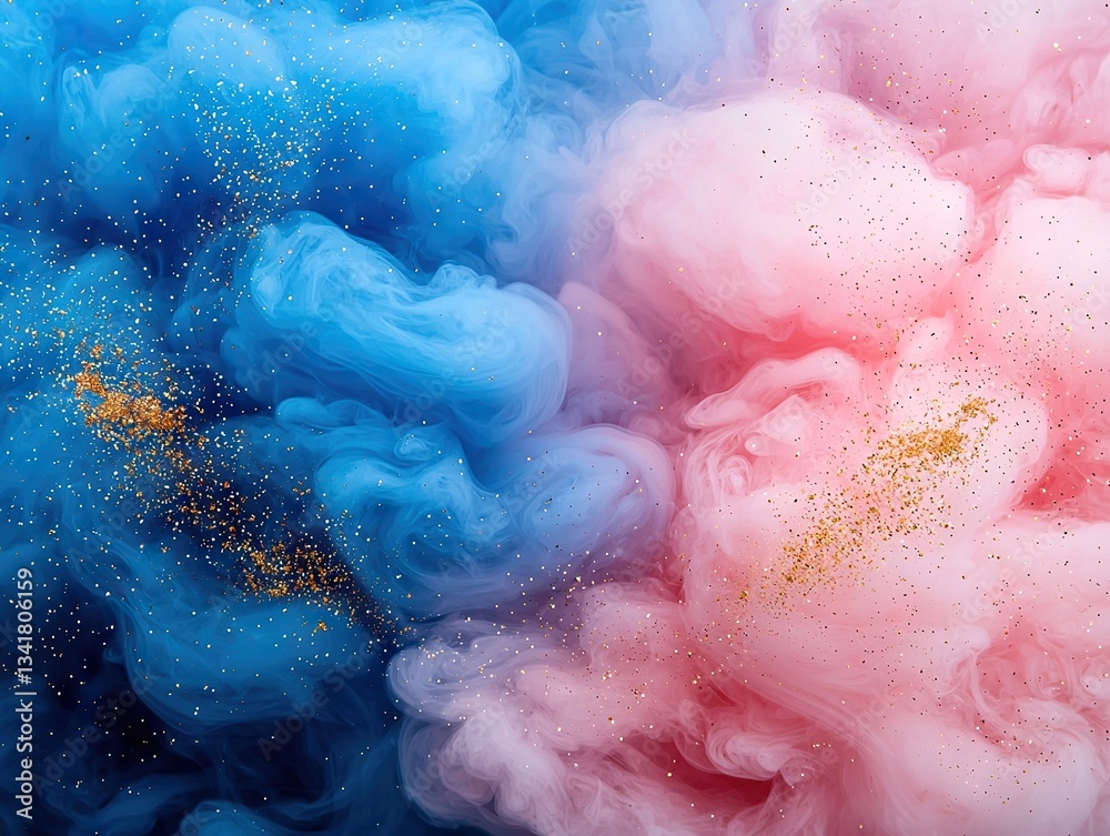 Fototapeta premium Dynamic colorful smoke explosion abstract art digital background creative studio high angle view artistic concept