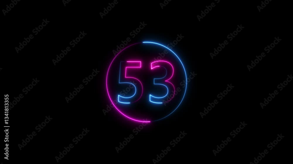 neon text 53 number countdown icon background 4k animation .Neon number 53 with alpha channel, neon numbers, Bright neon glowing number 53, Energy Neon red Number 53 Animation neon text 53 number countdown icon background 4k animation .Neon number 53 with alpha channel, neon numbers, Bright neon glowing number 53, Energy Neon red Number 53 Animation