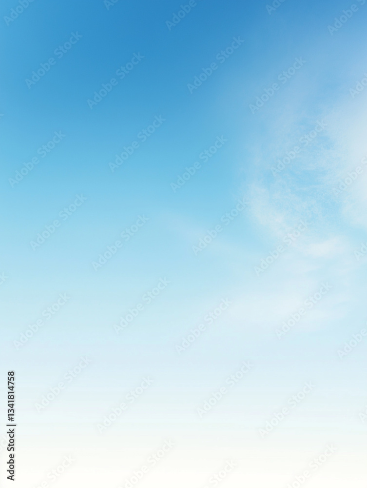 Fototapeta premium Clear blue sky background with soft clouds and gradient, perfect for serene and natural designs