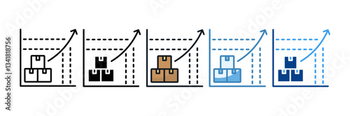 Supply Curve Icon Set Multiple Style Collection