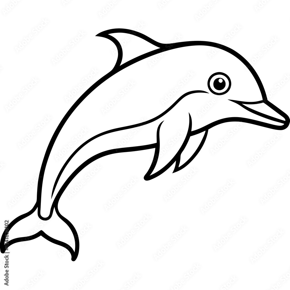 Elegant Dolphin Outline Illustration Elegant Dolphin Outline Illustration