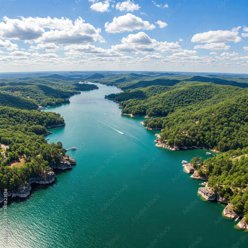 Obraz premium Ozarks Lake created with Generative AI Technology, ai, generative