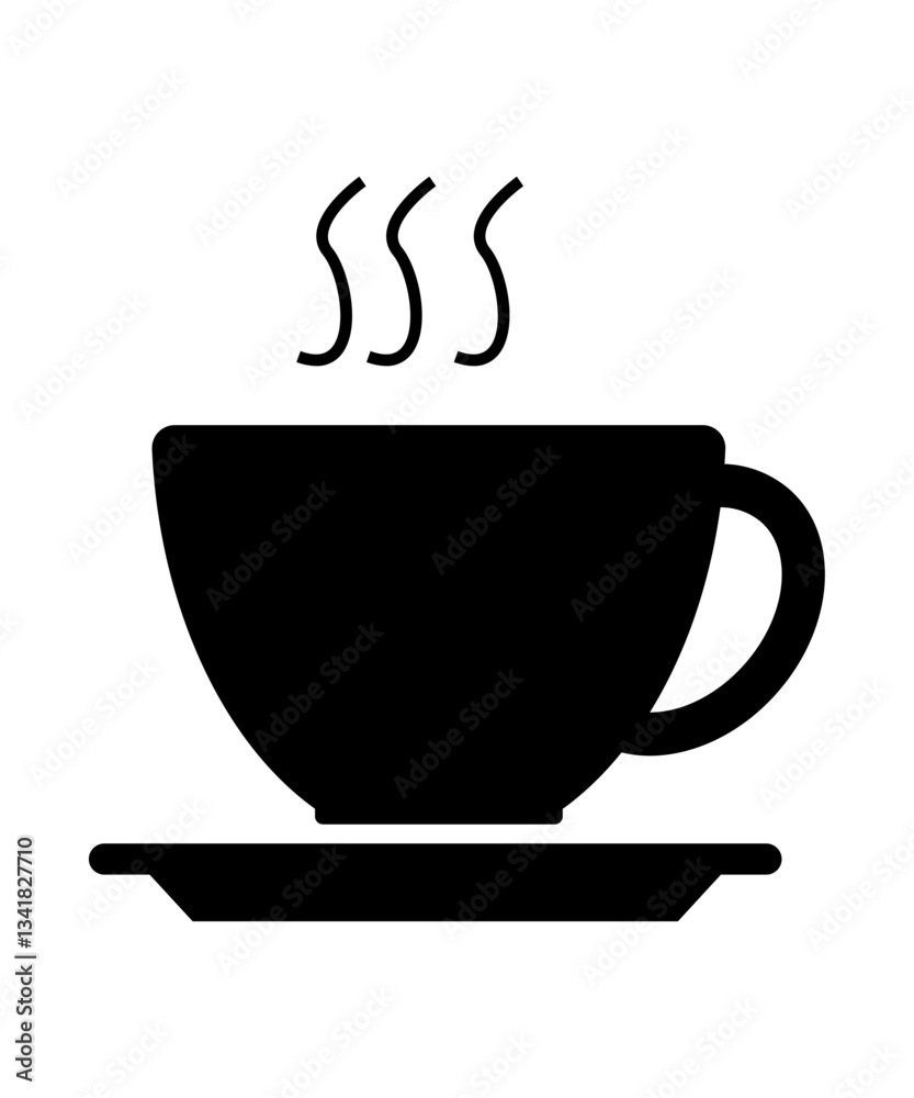Tea icon filled with black Tea icon filled with black