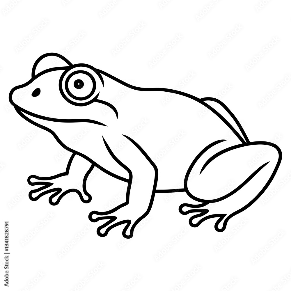 Fototapeta premium Elegant Frog Outline Illustration
