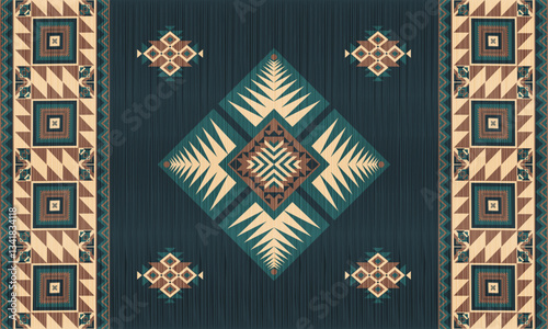American tribal ethnic native pattern.Traditional Navajo,Aztec,Apache,Southwest and Mexican style fabric pattern.Abstract vector motifs pattern.For fabric,clothing,blanket,carpet,woven,wrap,decoration