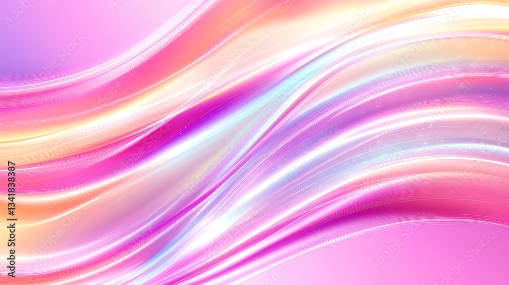 Obraz premium Abstract colorful waves in vibrant pink and purple tones creating a dynamic background