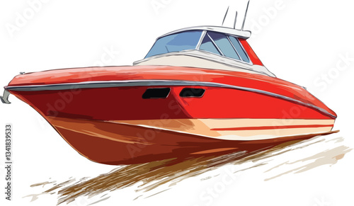 boat on white background