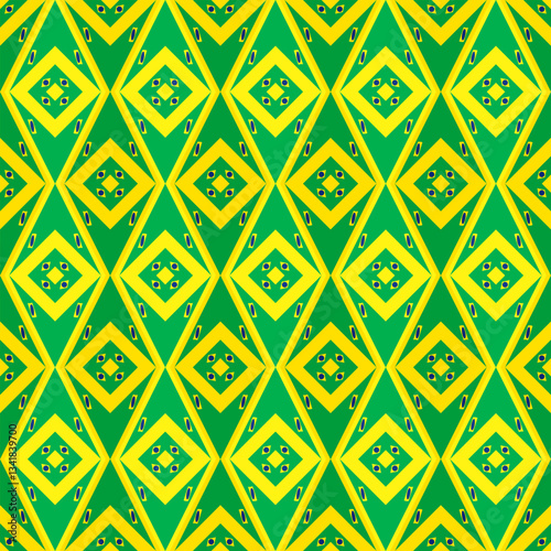 rhombus background. brazil flag pattern for decoration and etc. vector illustration