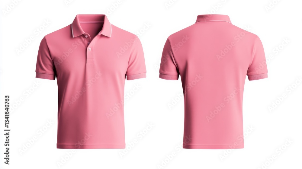 Pink Polo Shirt Mockup Front and Back View, Clothing Design Template, Apparel polo shirt, mockup, template Pink Polo Shirt Mockup Front and Back View, Clothing Design Template, Apparel polo shirt, mockup, template