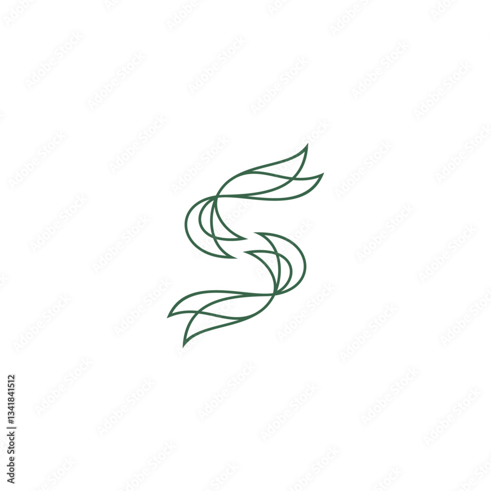 letter s logo with line art design style letter s logo with line art design style