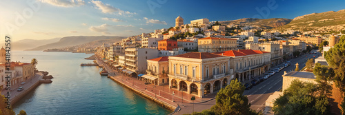 panorama of stunning city Nicosia Cyprus, sunny summer day