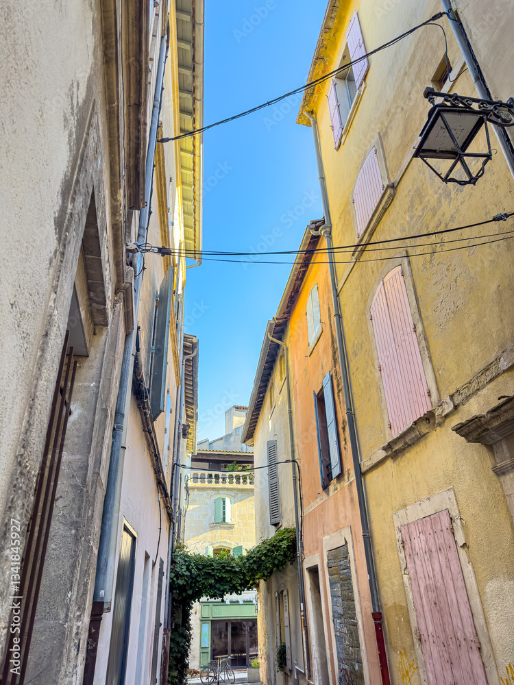 Street view of old village Arles in France