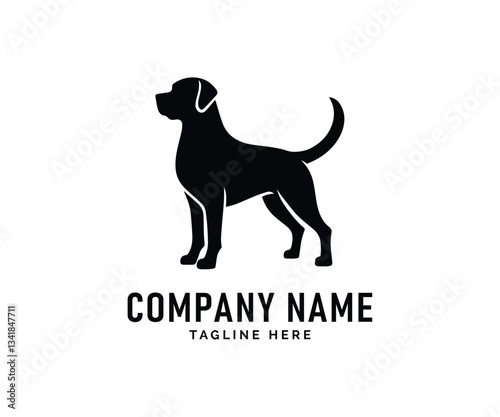 Dog Logo Design. Black Labrador Retriever Silhouette, Dog Breed, Canine Logo, Animal Graphic