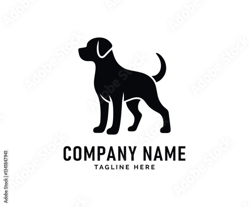 Dog Logo Design. Black Dog Silhouette, Canine Profile, Loyal Companion, Pet Icon