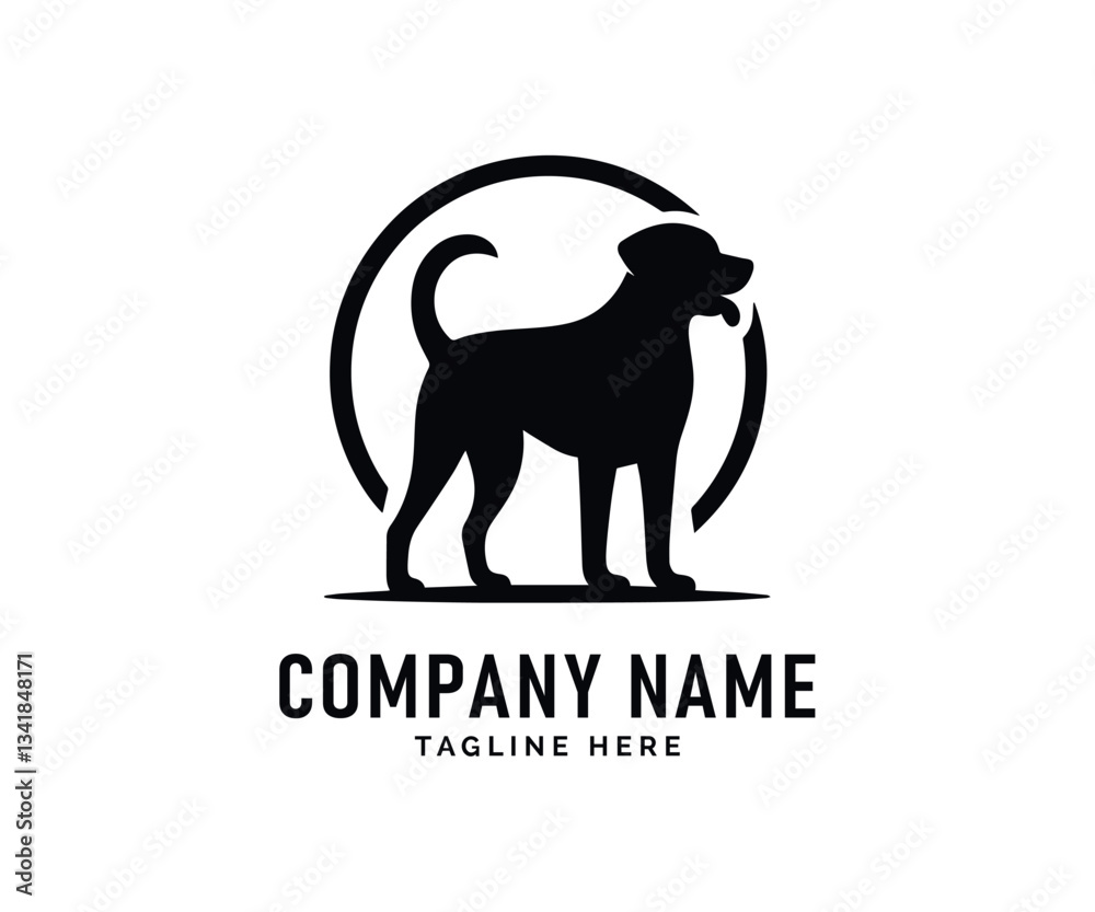 Obraz premium Dog Logo Design. Elegant Black Dog Silhouette Logo Design, Canine Profile, Pet Symbol