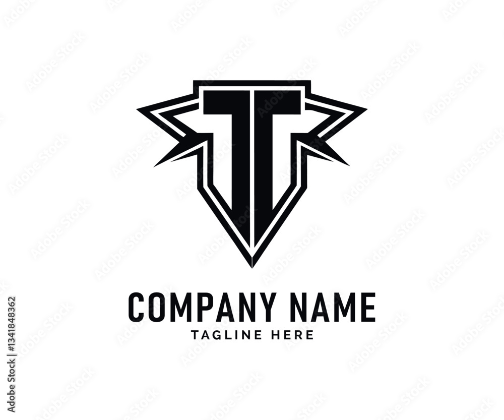 TT Monogram Logo Design. Sharp Monochrome Letter T Logo Design, Geometric, Abstract, Modern, Bold TT Monogram Logo Design. Sharp Monochrome Letter T Logo Design, Geometric, Abstract, Modern, Bold