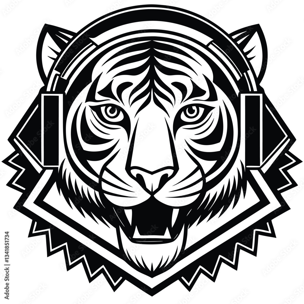 design-a-bold--fierce-tiger-wearing-headphones design-a-bold--fierce-tiger-wearing-headphones