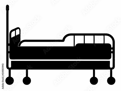 hospital bed black  silhouette,hospital bed vector