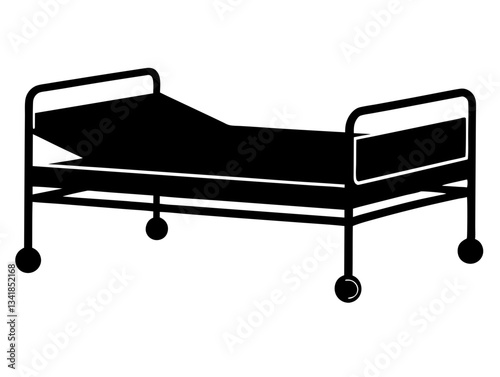 hospital bed black  silhouette,hospital bed vector