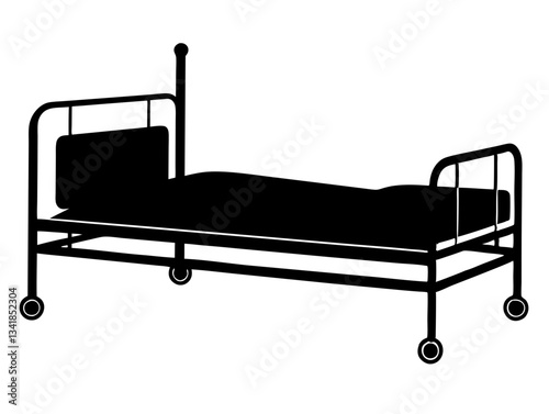 hospital bed black  silhouette,hospital bed vector