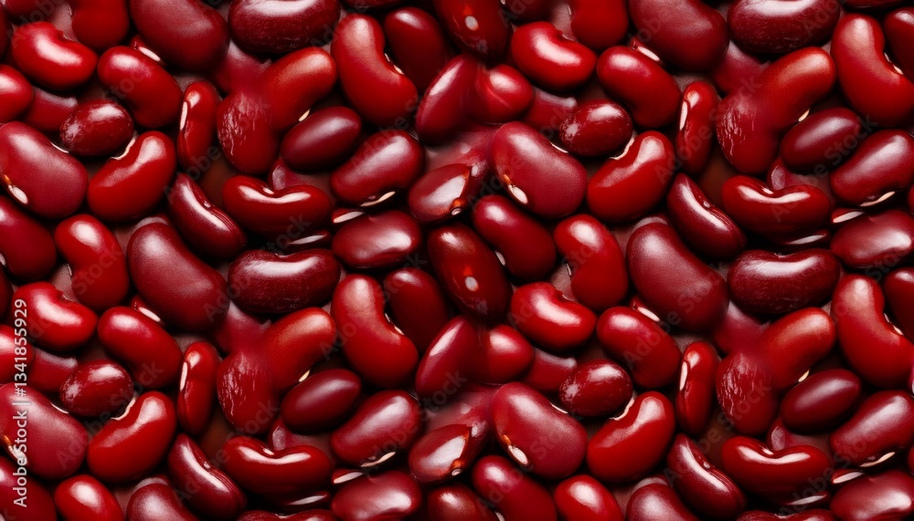 Seamless pattern of red kidney beans creating a dense and uniform texture Seamless pattern of red kidney beans creating a dense and uniform texture