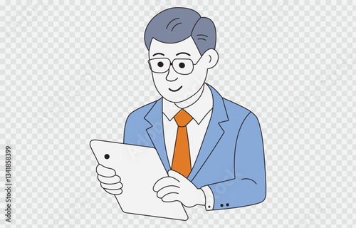 Wallpaper Mural Businessman vector art Illustration Isolated on transparent background and editable stroke Torontodigital.ca