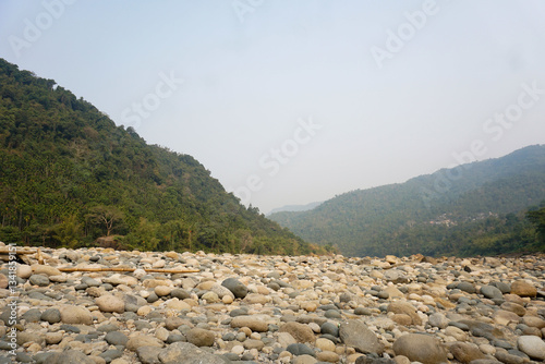 water flowing through rocky landscape