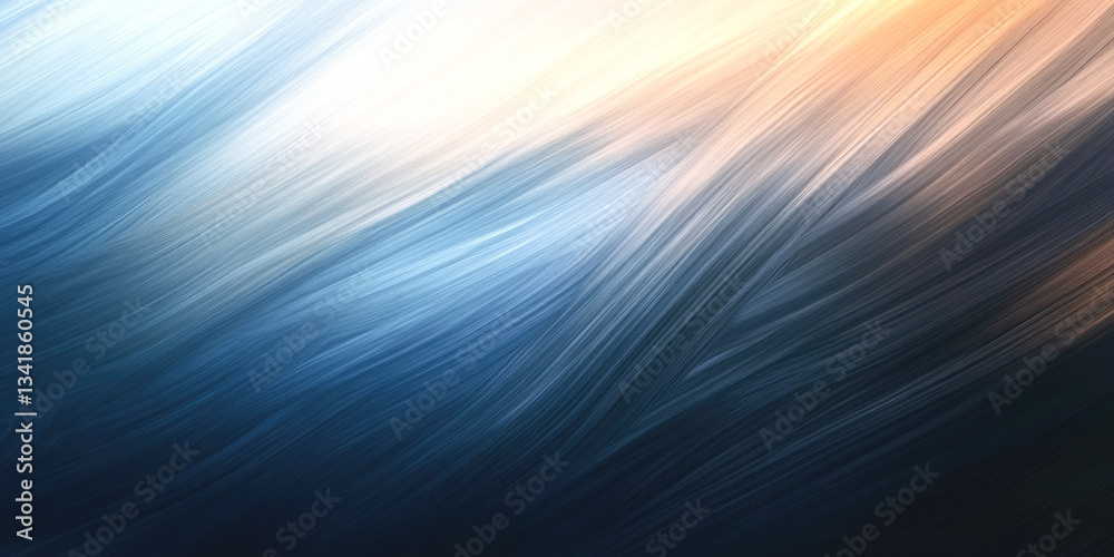 Obraz premium Abstract gradient waves in blue and orange light
