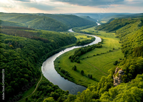 aerial view of the river