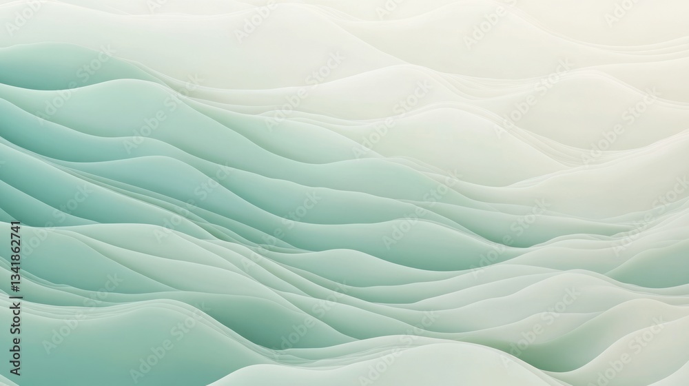 Obraz premium Subtle gradient waves abstract, serene and flowing background image