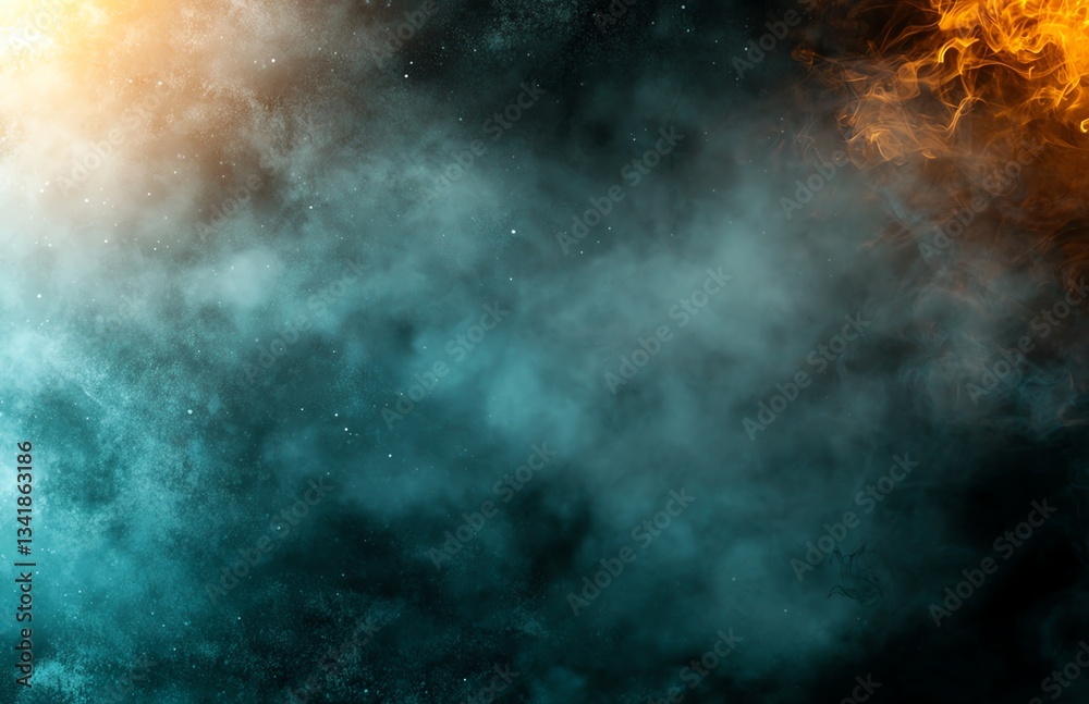 Fototapeta premium A mesmerizing blend of soft blues and vibrant oranges creates an abstract background, evoking emotions and inspiring creativity. Perfect for artistic and digital projects.