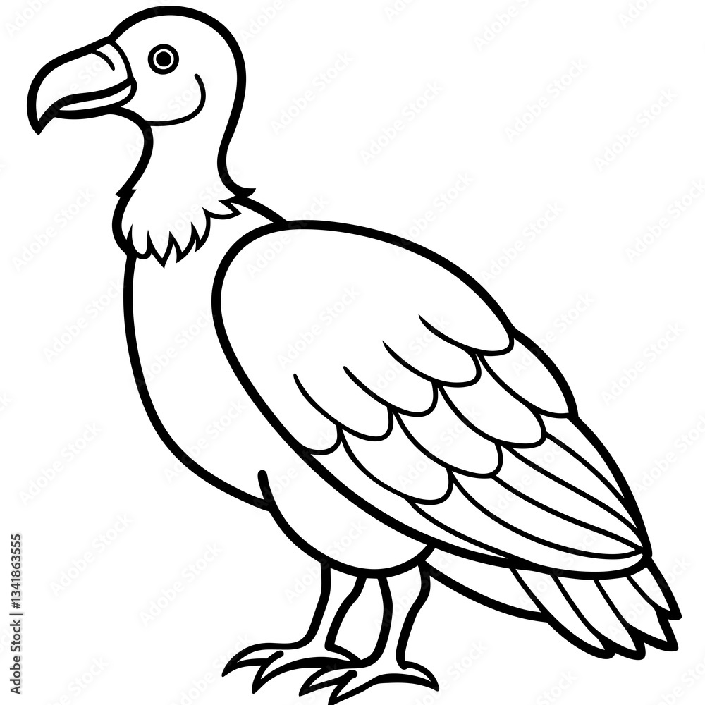 Elegant Vulture Outline Illustration Elegant Vulture Outline Illustration