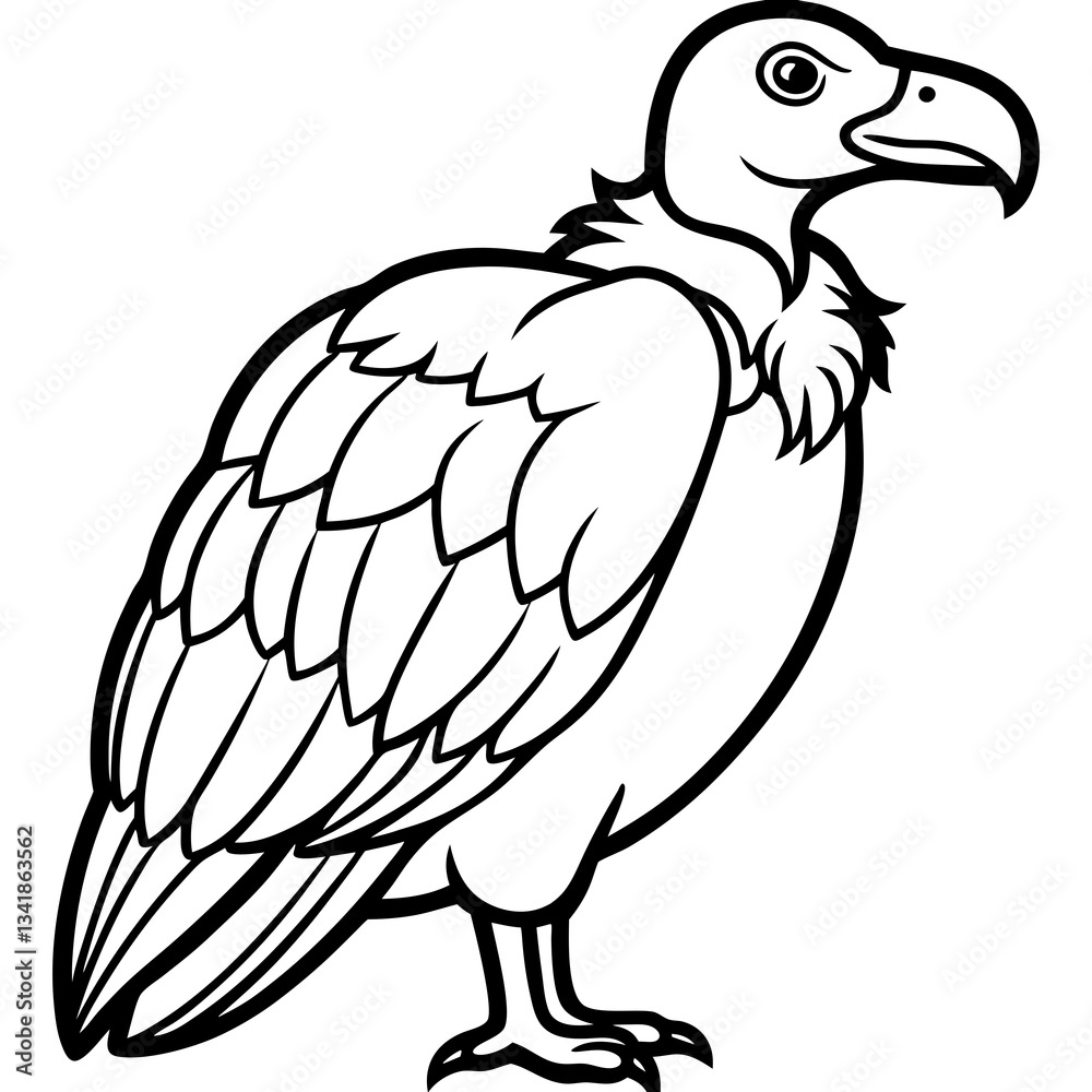 Obraz premium Elegant Vulture Outline Illustration