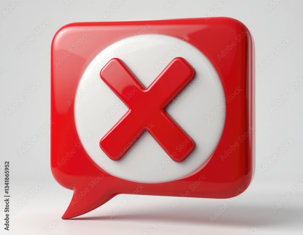 Obraz premium Red Cross Mark Inside Speech Bubble Shape Icon Illustration
