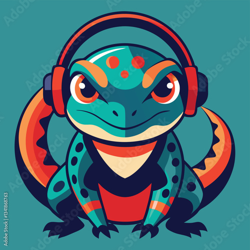 fierce-salamander-wearing-headphones