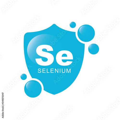 Selenium logo badge design. this is chemical element of periodic table symbol.