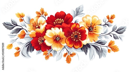 Vibrant floral bouquet in warm autumnal tones