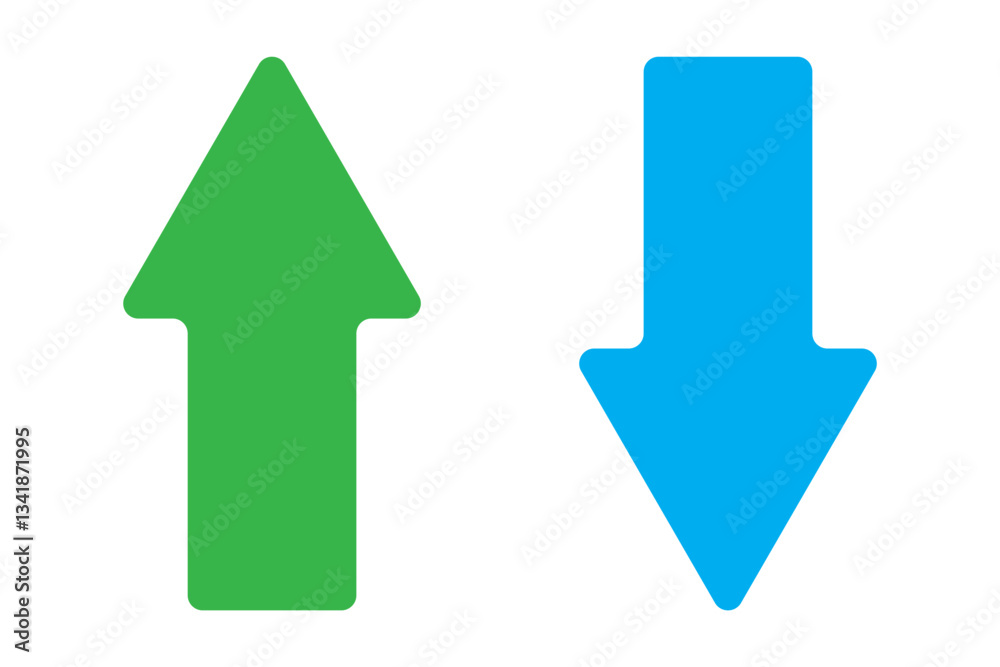 Up and Down sign and data sign. Up-down arrow. Symbols of moving up and down. Colorful variety up-down arrow. EPS 10 Up and Down sign and data sign. Up-down arrow. Symbols of moving up and down. Colorful variety up-down arrow. EPS 10