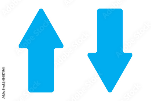 Up and Down sign and data sign.  Up-down arrow. Symbols of moving up and down. Colorful variety up-down arrow. EPS 10
