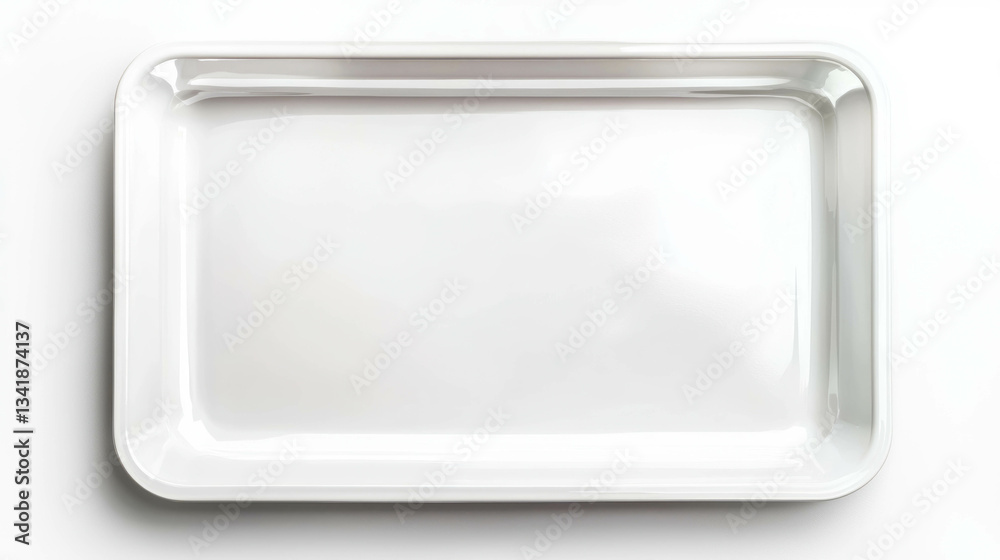 Realistic empty rectangular melamine serving tray for kitchen or dining table Realistic empty rectangular melamine serving tray for kitchen or dining table