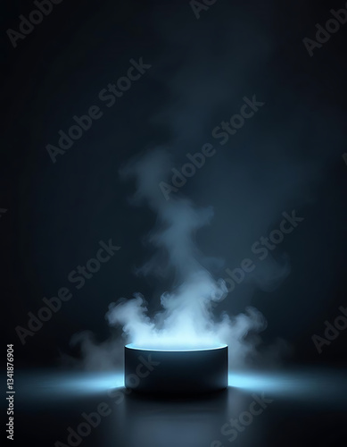  Blue smoke emerging from a black box