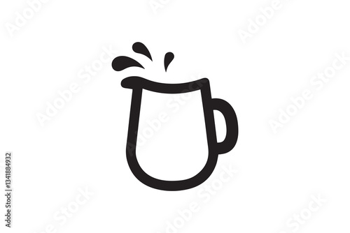 black and white color milk jar icon vector silhouette illustration 