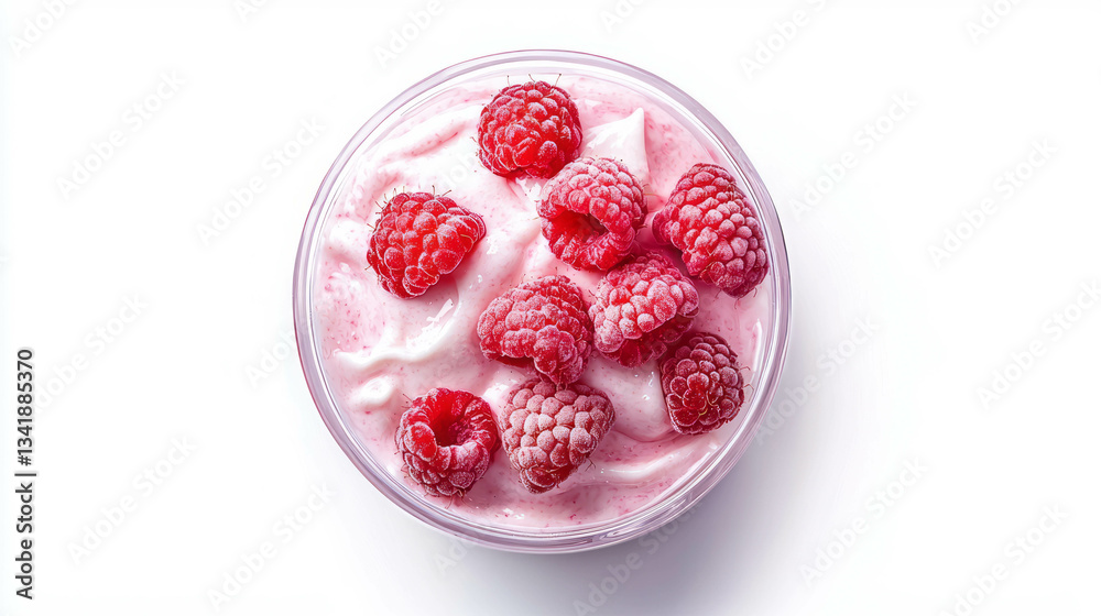 Delicious raspberry dessert in a glass bowl – perfect for summer moments and gourmet experiences Delicious raspberry dessert in a glass bowl – perfect for summer moments and gourmet experiences